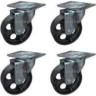 RUEDA HIERRO 100 MM GIRATORIA 14X100