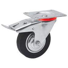 RUEDA GOMA NEGRA GIRARORIA FRENO 85MM