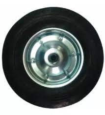 RUEDA GOMA NEGRA BASE CON AGUJERO 100MM