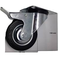 RUEDA GOMA NEGRA GIRATORIA FRENO 100 MM