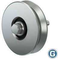 RUEDA PORTON ACERO V 120 MM 2 RULEMAN