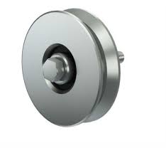 RUEDA PORTON ACERO V 140 MM 2 RULEMAN