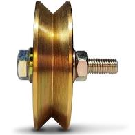 RUEDA PORTON ACERO V 100 MM 1 RULEMAN