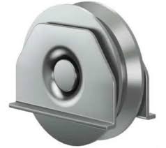 RUEDA PORTON ACERO V 50 MM CON SOPORTE