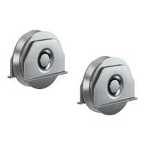 RUEDA PORTON ACERO V 80 MM CON SOPORTE