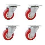 RUEDA PP BANDA ROJA 50MM GIRATORIA