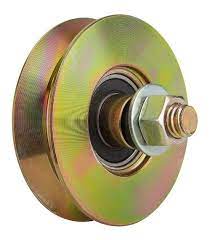 RUEDA PORTON ACERO V 50 MM 1 RULEMAN