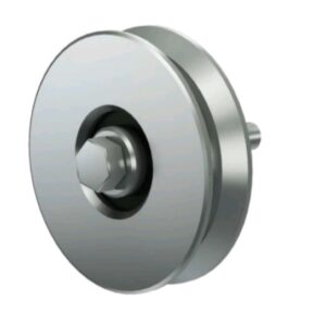 RUEDA PORTON ACERO EN V 50MM