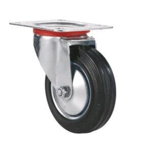 RUEDA GOMA NEGRA GIRATORIA FRENO 160MM 19293